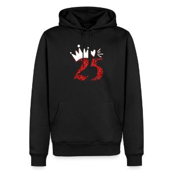 25ème anniversaire dames 25 ans princesse reine - Sweat à capuche Premium bio Homme - noir - Devant - Nico (187cm)