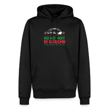 Ho Ho Hoit Di Goschn Weihnachten Spruch Geschenk - Männer Premium Bio Hoodie - Schwarz - Vorne - Nico (187cm)