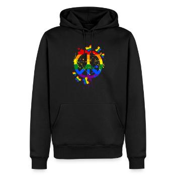 LGBT - Männer Premium Bio Hoodie - Schwarz - Vorne - Nico (187cm)