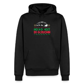 Ho Ho Hoit Di Goschn - Männer Premium Bio Hoodie - Schwarz - Vorne - Nico (187cm)