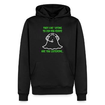 Cadeau de chasse aux fantômes Investigateur paranormal Halloween - Sweat à capuche Premium bio Homme - noir - Devant - Nico (187cm)