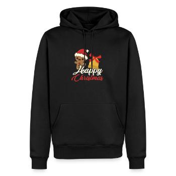 Weihnachten Lebkuchen Weihnachtsglocke Xmas - Männer Premium Bio Hoodie - Schwarz - Vorne - Nico (187cm)