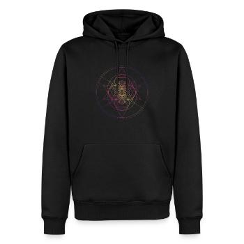 Tessépyramide Géométrie Sacrée - Sweat à capuche Premium bio Homme - noir - Devant - Nico (187cm)