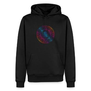 Sacred Geometry TetraFlower - Men’s Premium Organic Hoodie - black - Front - Nico (187cm)