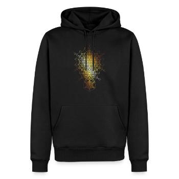 Sacred Geometry Curved Dimensions - Men’s Premium Organic Hoodie - black - Front - Nico (187cm)