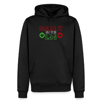 Gaming Gift Funny Lag Gamer for Teen Boys Men - Männer Premium Bio Hoodie - Schwarz - Vorne - Nico (187cm)