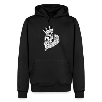 Tête de mort Jeux de poker Carte à jouer ASS - Sweat à capuche Premium bio Homme - noir - Devant - Nico (187cm)
