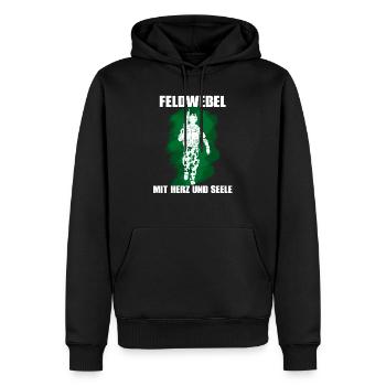 Feldwebel Mit Herz Und Seele Bundeswehr Soldat - Männer Premium Bio Hoodie - Schwarz - Vorne - Nico (187cm)