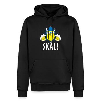 Bières Vikings Suède Scandinavie Skal Skol - Sweat à capuche Premium bio Homme - noir - Devant - Nico (187cm)