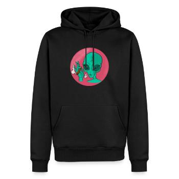 Fumer piqûre étrangère - Sweat à capuche Premium bio Homme - noir - Devant - Nico (187cm)