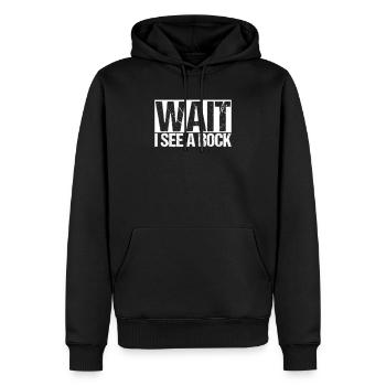 Lustiger Geologe-Wissenschaftler Wait I See A Rock - Männer Premium Bio Hoodie - Schwarz - Vorne - Nico (187cm)