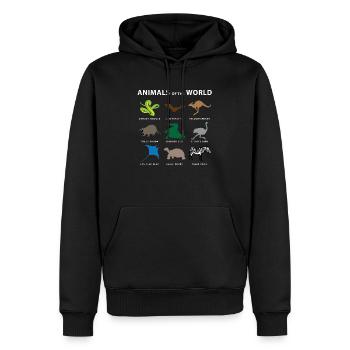 Animals of the World Gift Snake Bat Tiger Raccoon - Sweat à capuche Premium bio Homme - noir - Devant - Nico (187cm)