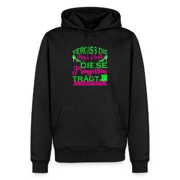 Vergiss Die High Heels Prinzessin Trägt Gummistief - Männer Premium Bio Hoodie - Schwarz - Vorne - Nico (187cm)