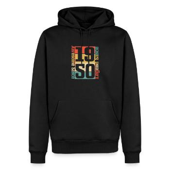 Awesome Since 1950, Legend Since 1950 - Männer Premium Bio Hoodie - Schwarz - Vorne - Nico (187cm)