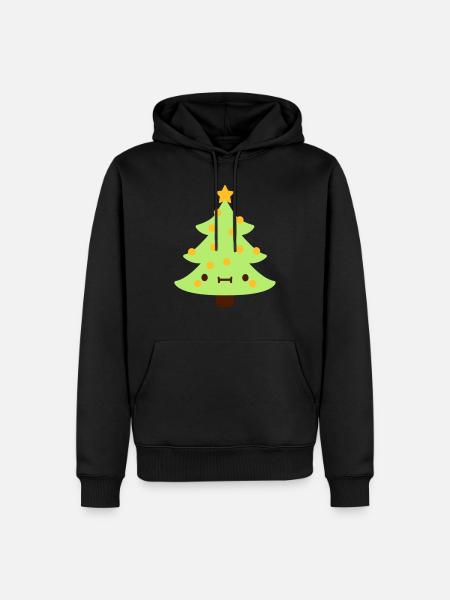 Arbre de Noël avec visage - Sweat à capuche Premium bio Homme - noir