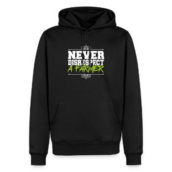 Lovable Never Disrespect A Farmer Illustration - Männer Premium Bio Hoodie - Schwarz - Vorne - Nico (187cm)