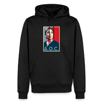 AOC for President 2024 Alexandria Ocasio-Cortez - Sweat à capuche Premium bio Homme - noir - Devant - Nico (187cm)