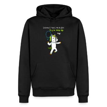 Unicorn Badminton Badmintonspielerin - Männer Premium Bio Hoodie - Schwarz - Vorne - Nico (187cm)