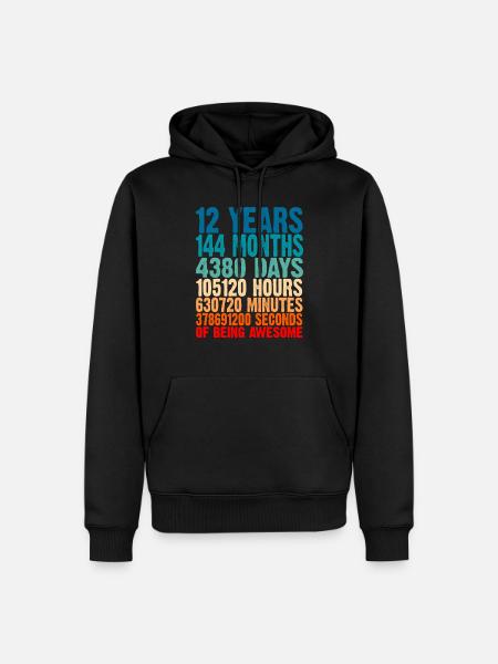 12 Years Of Being Awesome 12th Birthday Gift 1st - Men’s Premium Organic Hoodie - black