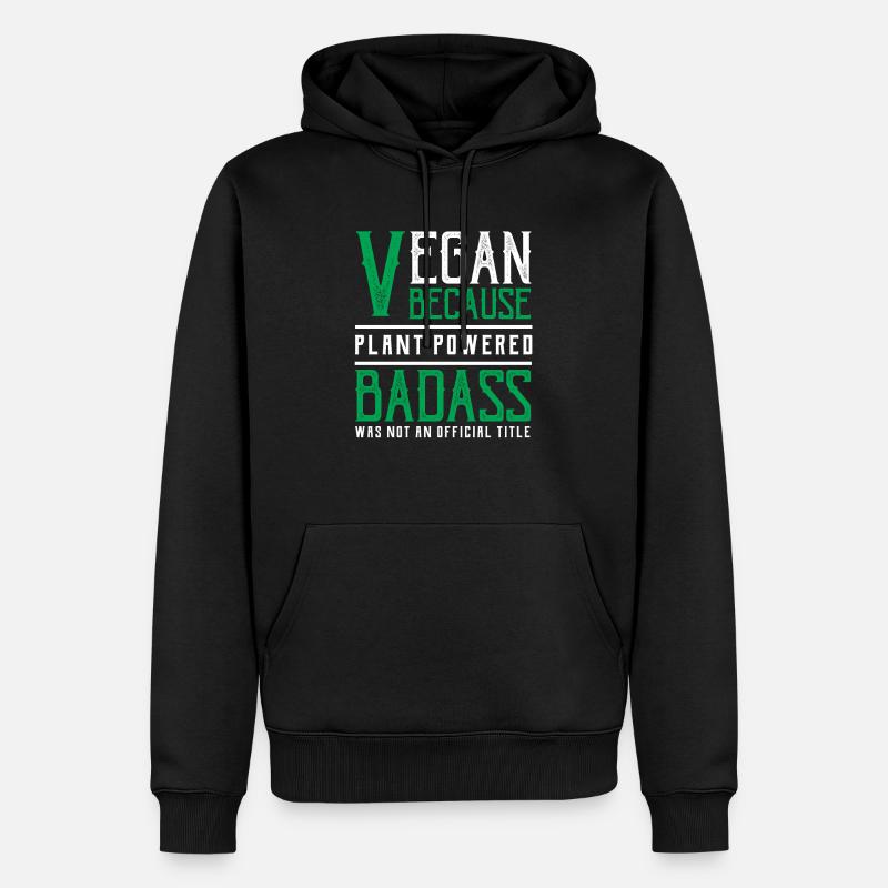 végétalien - Sweat à capuche Premium bio Homme - noir