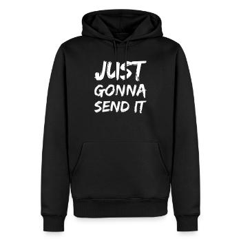 Just Gonna Send It Motivation Fitness Gym - Men’s Premium Organic Hoodie - black - Front - Nico (187cm)
