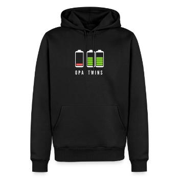 Opa Zwillinge Geschenkidee werdende Grossväter - Männer Premium Bio Hoodie - Schwarz - Vorne - Nico (187cm)