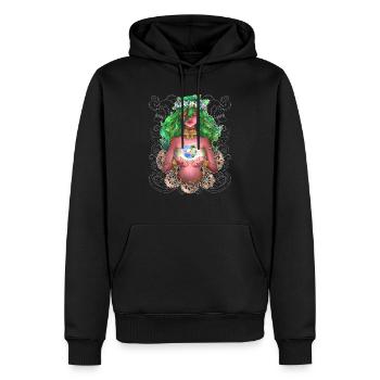 Déesse naturelle enchaînée - Sweat à capuche Premium bio Homme - noir - Devant - Nico (187cm)