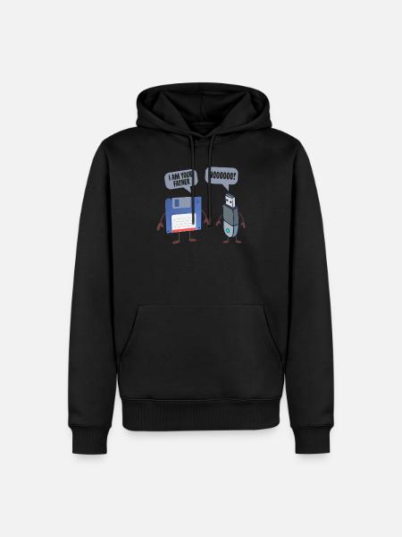 I AM YOUR FATHER USB Floppy Disk Funny Computer - Männer Premium Bio Hoodie - Schwarz