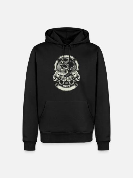 Skull biker - EST 1969 - Men’s Premium Organic Hoodie - black