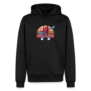 Dabbing Heart Funny retro - Männer Premium Bio Hoodie - Schwarz - Vorne - Nico (187cm)