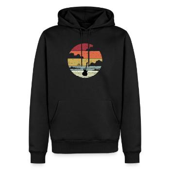 T-shirt guitare motif de basse musicien amateur de musique - Sweat à capuche Premium bio Homme - noir - Devant - Nico (187cm)
