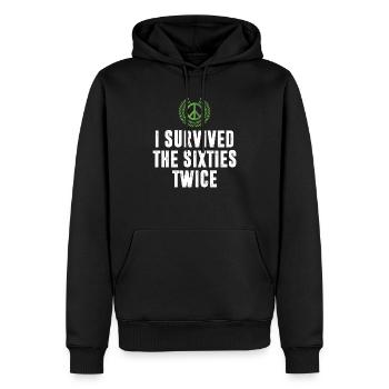 Ich überlebte die sechziger Jahre zweimal 70 Geburtstag - Männer Premium Bio Hoodie - Schwarz - Vorne - Nico (187cm)