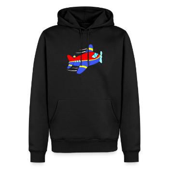 Flugzeug Flieger - Männer Premium Bio Hoodie - Schwarz - Vorne - Nico (187cm)