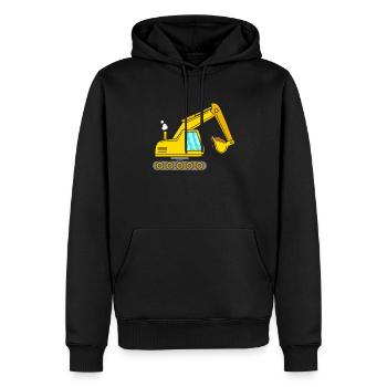 pelleteuse - Sweat à capuche Premium bio Homme - noir - Devant - Nico (187cm)