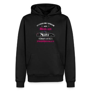 Polizei Einsatzwagen Polizist Mädchen Spruch - Männer Premium Bio Hoodie - Schwarz - Vorne - Nico (187cm)