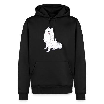 Samojede - Männer Premium Bio Hoodie - Schwarz - Vorne - Nico (187cm)
