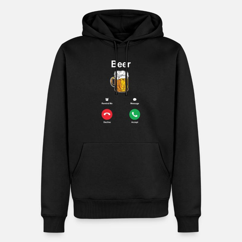 Beer is Calling - Männer Premium Bio Hoodie - Schwarz