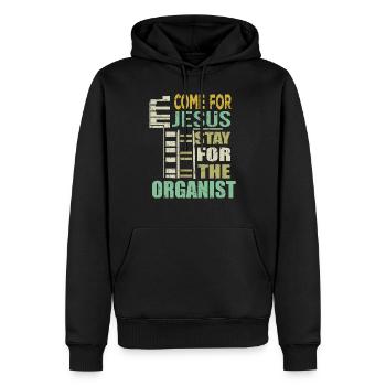 Cadeau d'organiste drôle Venez pour Jésus - Sweat à capuche Premium bio Homme - noir - Devant - Nico (187cm)