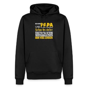 Schach Papa Geschenk Geburt Schachspieler Shirt - Männer Premium Bio Hoodie - Schwarz - Vorne - Nico (187cm)