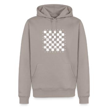 Déguisement d'échiquier - Sweat à capuche Premium bio Homme - taupe - Devant - Nico (187cm)
