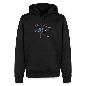 L’œil d’Horus Symbole Mythologie égyptienne - Sweat à capuche Premium bio Homme - noir - Devant - Nico (187cm)