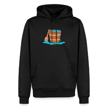Seau de sauna - Sweat à capuche Premium bio Homme - noir - Devant - Nico (187cm)