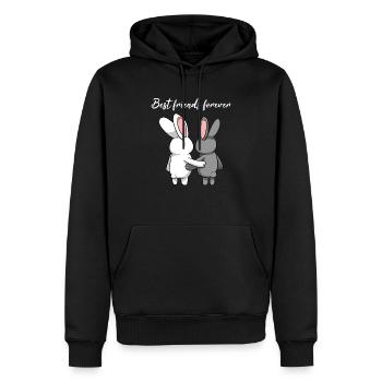 Best Friends Forever rabbit partner - Sweat à capuche Premium bio Homme - noir - Devant - Nico (187cm)