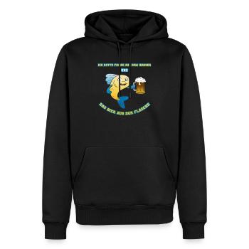 Rette Fische Bier Spruch Angler Angeln Lustig - Männer Premium Bio Hoodie - Schwarz - Vorne - Nico (187cm)
