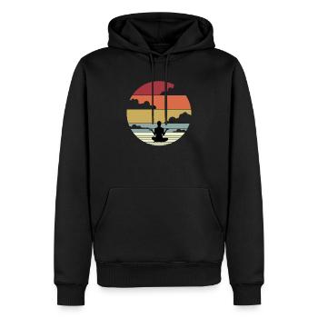 Idée cadeau t-shirt méditation méditer enseignant - Sweat à capuche Premium bio Homme - noir - Devant - Nico (187cm)