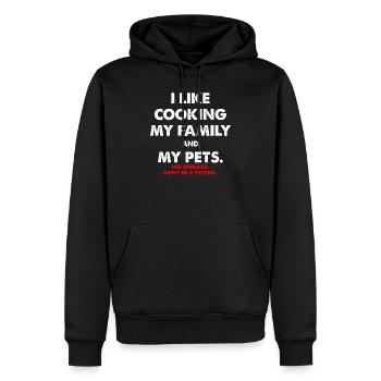J'aime cuisiner ma famille et mes animaux de compagnie Grammer drôle - Sweat à capuche Premium bio Homme - noir - Devant - Nico (187cm)