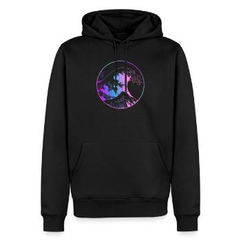 KANAGAWA VAPORWAVE - Männer Premium Bio Hoodie - Schwarz - Vorne - Nico (187cm)