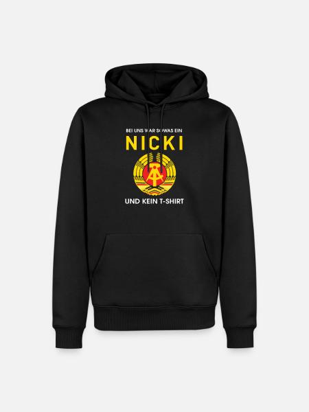 DDR Ostdeutschland Sprüche - Männer Premium Bio Hoodie - Schwarz