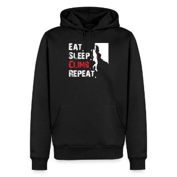 Eat Sleep Climb Répétez la conception des amateurs d'escalade - Sweat à capuche Premium bio Homme - noir - Devant - Nico (187cm)