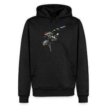 Livres de pissenlit Conception de cadeau floral lecteur floral - Sweat à capuche Premium bio Homme - noir - Devant - Nico (187cm)